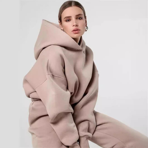 Conjunto de chándal holgado de moda para mujer, de felpa gruesa de 500 g/m², 100% algodón, talla grande - Product Image 6