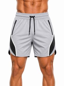 Pantalones Cortos Deportivos para Hombre, Grises, Ecológicos, de Lona, de Secado Rápido, con Bolsillos con Cierre, Cintura Elástica, Largo Medio, para Entrenamiento Atlético - Product Image 1