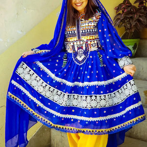 Women Afghan <b>Dress</b> Modest Ethnic Long Sleeve Maxi <b>Dress</b> With Elegant Traditional Embroidery And <b>Loose</b> Fit - Product Image 4