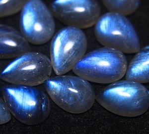 Natural Labradorite Gemstone Cabochon Blue Flashy Pear Cut Cabochon Blue <b>Fire</b> Effect for Jewelry Making - Product Image 1