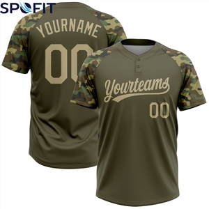 Camiseta de Béisbol Personalizable para Hombre, 100% Poliéster, Sublimada, Uniforme Deportivo Transpirable con 2 Botones, Venta al Por Mayor OEM - Product Image 1