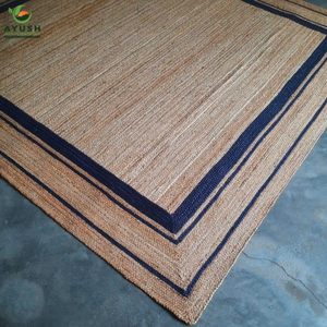 Tapis décoratifs ethniques en fibres de jute 100% naturelles, tapis sur mesure en provenance d'Inde - Product Image 4