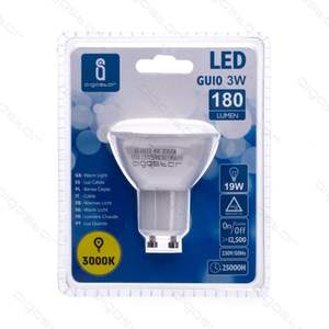 Bombilla LED GU10 A5 de bajo consumo, 3W, 3000K, fuente de luz - Product Image 1