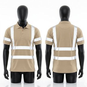 Men's <b>Yellow</b> Short Sleeve Reflective Safety <b>Polo</b> <b>Shirt</b> Breathable Woven Work Wear Solid Color Regular Fit - Product Image 4