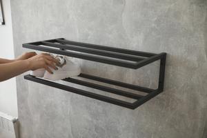 Floating Shoe <b>Rack</b> Dual Layer Wall Mounted Organizer Space Saving Design Strong Load Bearing Frame Sleek Modern Entryway Storage - Product Image 3