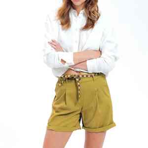 Shorts de Verano para Mujer, Cintura Alta, Personalizados, de Algodón Transpirable, Talla Regular, con Cierre de Cordón, para Uso Casual al Aire Libre - Product Image 6