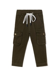 Children's Boys Straight Cargo Pants Ankle <b>Lanyard</b> Cotton Casual Pants with Customizable Color & Logo - Product Image 5