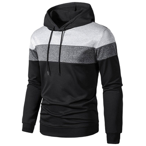 Sudadera con Capucha Negra de Punto para Hombre, Color Sólido, Teñido Liso, Ropa Casual - Product Image 2