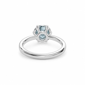 Anillo de Compromiso de Diamante Redondo de Corte Brillante Platino con Engaste Clásico de Garras, Joyería Fina para Mujer - Product Image 2
