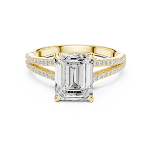 แหวนเพชรทรงเอเมอรัลด์ 2.5 กะรัต เพชรเลี้ยงในห้องปฏิบัติการ ทองคำแท้ 14K แหวนแบบคลาสสิกประดับเพชรรอบวง สำหรับงานหมั้น งานแต่งงาน หรือวันครบรอบ แหวนแบบแยกส่วน - Product Image 1
