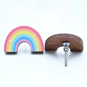 Nouveauté : Boutons de tiroir pour enfants en bois d'acacia, poignées de commode arc-en-ciel, poignées de meubles en bois de haute qualité, contemporaines - Product Image 6