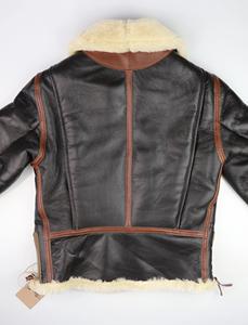 Blouson aviateur sur mesure Aero B-6 marron Seal avec garniture Vicenza rouge-brun, blouson bomber, logo personnalisé, manteau en cuir fait main - Product Image 3