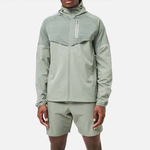 Custom Logo Solid Eco-Friendly <b>Half</b>-<b>Zip</b> Windbreaker <b>Jacket</b> & Shorts Breathable Windproof Nylon Tracksuit Set - Product Image 5