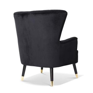 Modern <b>Wing</b> with Footstool for Living Room, Bed Room, Hallway (<b>Black</b>) - Product Image 3