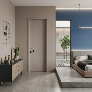 Puerta de Madera Maciza Personalizada para Uso Comercial y Residencial, Resistente, Recubierta de Melamina y PVC, con Aislamiento Acústico y Resistencia a la Humedad - Product Image 1