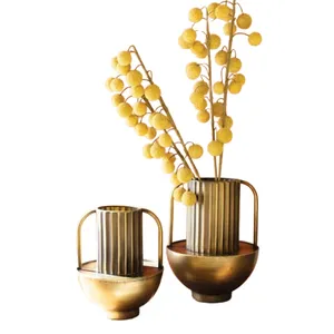 Jarrón Alto de Hierro Hecho a Mano, Diseño Costero, para Decoración de Mesa de Boda, Ecológico, Estilo de Hogar de Lujo - Product Image 4