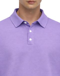 เสื้อโปโลแขนยาวสีลาเวนเดอร์สำหรับผู้ชาย ผ้าคอตตอนผสมเนื้อนุ่ม สวมใส่สบาย คอปกคลาสสิก เหมาะสำหรับฤดูหนาว ผลิตโดยผู้ผลิตเสื้อผ้า - Product Image 5