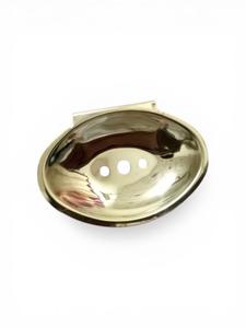 Porte-savon en acier inoxydable de forme ovale avec trois trous, finition dorée - Product Image 1