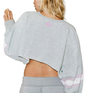 Maillot de football américain court pour femme, col en V, logo personnalisé, mélange polyester et coton, marque privée, streetwear, fabricant OEM - Product Image 2