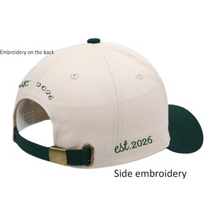 Casquette de baseball beige et bleue, 5 panneaux, ajustée, unisexe, en coton, décontractée, printemps-été, couleur unie, avec bouton décoratif - Product Image 6