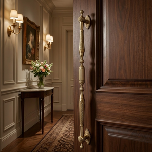Manija de Puerta de Latón Sólido de Lujo Laureate Imperium, Estilo Moderno |   Manija para Puerta Principal de Madera para Hoteles |   Duradero - Product Image 3