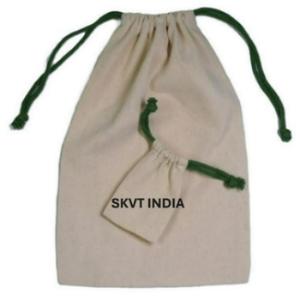 Custom Eco-Friendly 100% Organic Muslin Cotton Pouch Small White Calico Cloth Canvas Screen Printed Drawstring Bag Recycled Logo - Product Image 1