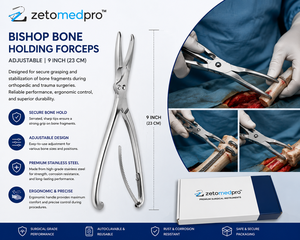 Pinces à os ZETOMEDPRO BISHOP, longueur réglable 23 cm, certifiées CE, ensemble d'instruments chirurgicaux orthopédiques - Product Image 5