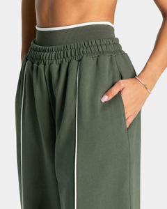 <b>Women</b>’s Contrast Piping Track Pants Loose Fit Casual <b>Jogger</b> Trousers Elastic Drawstring Waist Side Pocket Fashion Sportswear - Product Image 6