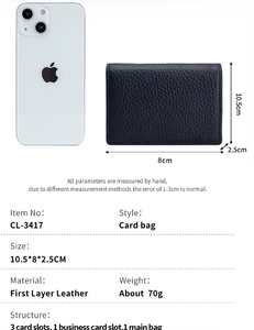 Custom Genuine Leather <b>Card</b> <b>Holder</b> Lightweight High Quality Men <b>Card</b> <b>Holder</b> <b>Wallet</b> Pocket Mini Smart Slim Crazy Horse Leather - Product Image 3