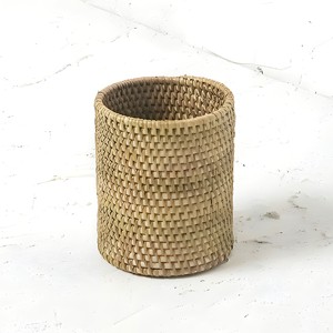 Decorative basket for desktop vanity storage rattan pencil stand wooden <b>marker</b> <b>pen</b> holder cup - Product Image 2