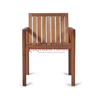 Nouvelle chaise de jardin en teck, style moderne minimaliste, finition naturelle, écologique, durable, pour l'extérieur.