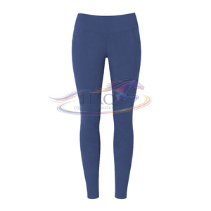 Pantalones de equitación con logo personalizado, leggings ecuestres transpirables para mujer, con agarre de silicona en toda la asiento, para entrenamiento. - Product Image 4