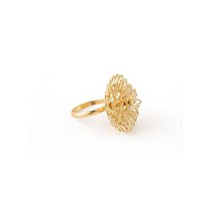 14K <b>Gold</b> Plated Rainbow Moonstone Sunflower Gemstone <b>Ring</b> for Wedding Engagement - Product Image 5