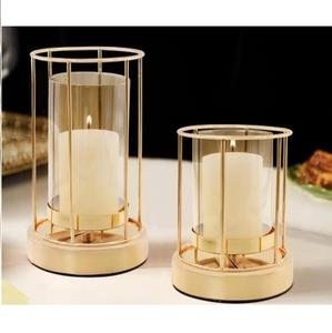 Ensemble de 3 porte-bougie en métal plaqué or de qualité supérieure, décoration intérieure moderne, prix de gros - Product Image 3