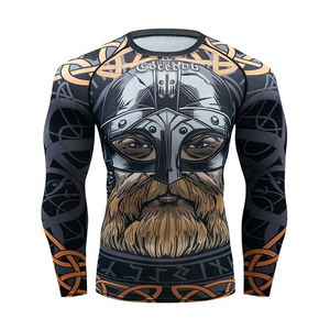 Long Sleeve BJJ Rash Guard <b>Men's</b> UPF50+ Anti-Bacterial Quick Dry Breathable Spandex/Polyester <b>Compression</b> <b>Shirt</b> Heat Transfer - Product Image 4