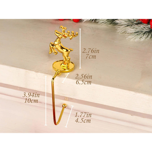 Best Quality Metal <b>Stocking</b> Hook Set 5 <b>Stocking</b> Hanger Eco Friendly Modern Design Home Decoration Gold Color Plated In Low Price - Product Image 1