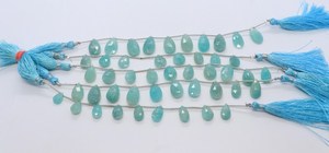 Perles de pierre précieuse Amazonite naturelle facettées en forme de poire AAA 8x11 MM, brin de 6 pouces, perles en vrac de forme poire facettées en Amazonite - Product Image 3