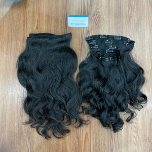 New Restock Vietnamese Human Hair Natural Wavy <b>Clip</b> Hair Unprocessed Black Color Wholesale Price Ready To Ship - Product Image 3