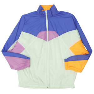 Custom Unisex Retro Windbreaker Jacket Men's 100% Polyester Waterproof Material 80s 90s Design Lightweight Zip-up Color <b>Block</b> - Product Image 1