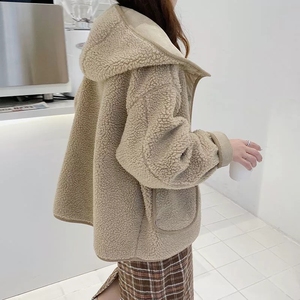 Manteau long en laine gris pour femme, col montant, élégant, chaud et uni pour l'hiver - Product Image 2