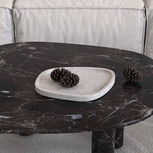 Unique Heart irregular Shape <b>Travertine</b> Tray Luxury Stone Decorative Tray Coffee <b>Table</b> Organizer Premium Home Decor Best Seller - Product Image 3