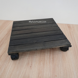 Chariot rond en bois personnalisé de haute qualité avec roues verrouillables pour l'utilisation de jardin Chariot en bois personnalisé en gros - Product Image 3