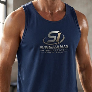 Camiseta sin mangas para hombre, elegante, de talla grande, transpirable, de secado rápido, cómoda, de punto, de poliéster/algodón, estilo urbano, lista para el gimnasio, informal - Product Image 2