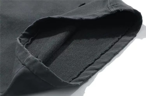 Mens 420GSM Vintage Acid Wash Distressed Sweat Shorts Heavyweight Corduroy Solid Streetwear Gym Shorts Custom Logo - Product Image 2