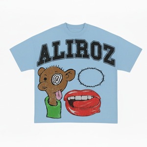 เสื้อยืด Aliroz ผู้ชาย ทรงปกติ พิมพ์ลายการ์ตูน ระบายอากาศได้ดี น้ำหนัก 220 กรัม โลโก้ด้านหน้า แขนสั้น คอกลม สไตล์สตรีทแวร์ ผ้าคอตตอนเจอร์ซีย์ - Product Image 1