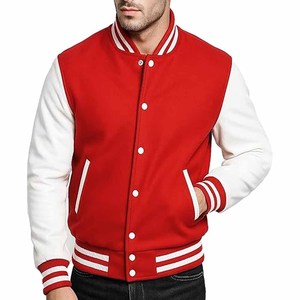 Varsity <b>Jacket</b> Varsity <b>Jacket</b> for Men Sleeves Varsity <b>Jacket</b> Custom Factory Made Blank <b>Leather</b> CottonFleece High Quality - Product Image 1