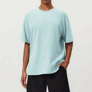 T-shirt en coton pur personnalisé pour homme, look premium, couleur unie, prix bas, t-shirt à manches courtes en tissu léger pour homme - Product Image 4