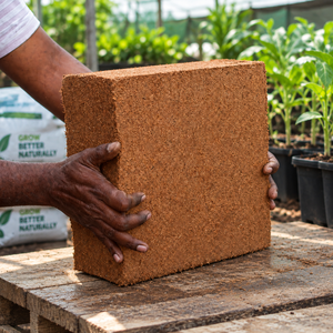 Bloque de Fibra de Coco Cocoventra de 5 kg, Ladrillo de Coco Comprimido Doble Lavado para Jardinería, Mezcla para Macetas, Hidroponía y Suministro para Viveros - Product Image 1