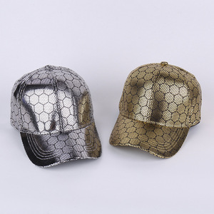 Metallic Adjustable Lambskin Fashion Women <b>Men</b> Faux Leather <b>Baseball</b> <b>Cap</b> Glitter Metallic Holographic - Product Image 6