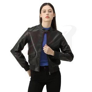 Nueva Llegada, Estilo Personalizado para Mujer, Chaqueta de Cuero con Logotipo Personalizado, Chaqueta Casual de Manga Larga para Mujer, Logotipo de Marca Personalizado - Product Image 1